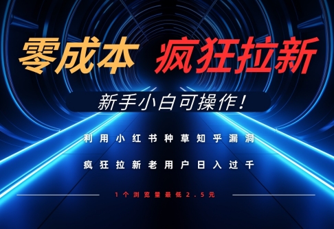 利用小红书种草知乎漏洞，零成本疯狂拉新日入数张，新手小白可操作-我爱自学网