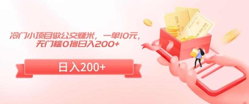 冷门小项目做公交赚米，一单10元，无门槛0撸日入200+【揭秘】-我爱自学网