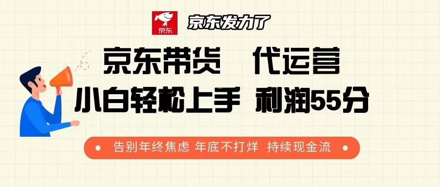 京东带货 代运营 利润55分 告别年终焦虑 年底不打烊 持续现金流-我爱自学网