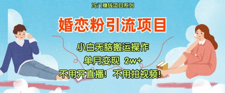 小红书婚恋粉引流，不用开直播，不用拍视频，不用做交付【揭秘】-我爱自学网