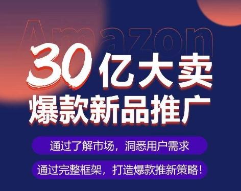 亚马逊·30亿大卖爆款新品推广，可复制、全程案例实操的爆款推新SOP-我爱自学网