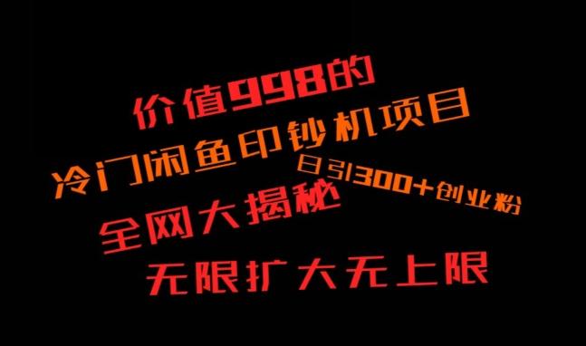 闲鱼流量印钞机项目大揭秘，日引300+创业粉，保姆级实操教程-我爱自学网