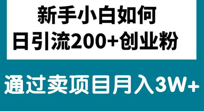 新手小白日引流200+创业粉,通过卖项目月入3W+-我爱自学网