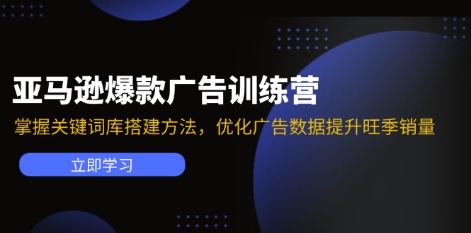 亚马逊爆款广告训练营：掌握关键词库搭建方法，优化广告数据提升旺季销量-我爱自学网