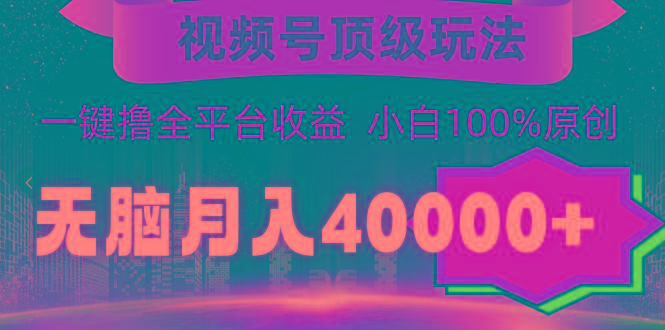 (9281期)视频号顶级玩法，无脑月入40000+，一键撸全平台收益，纯小白也能100%原创-我爱自学网