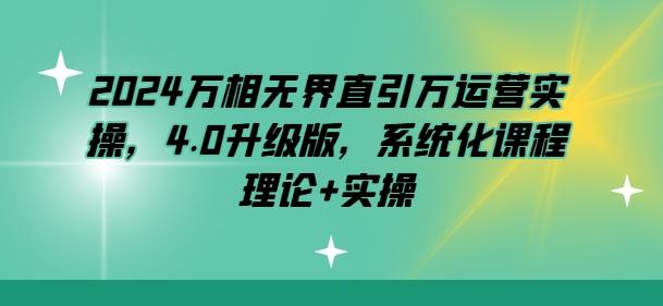 2024万相无界直引万运营实操，4.0升级版，系统化课程 理论+实操-我爱自学网