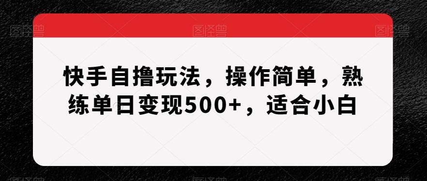 快手自撸玩法，操作简单，熟练单日变现500+，适合小白【揭秘】-我爱自学网