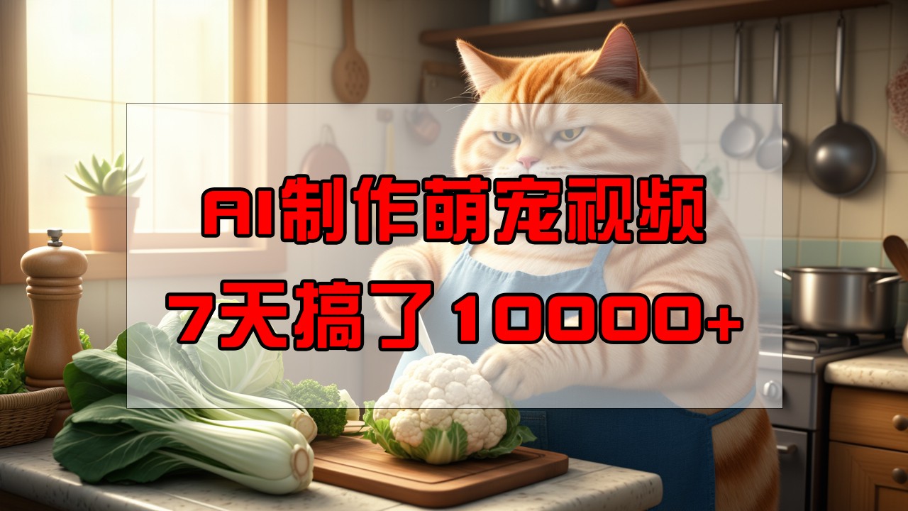 靠AI制作萌宠视频，7天搞了1万+，操作简单门槛低，有手机就行-我爱自学网
