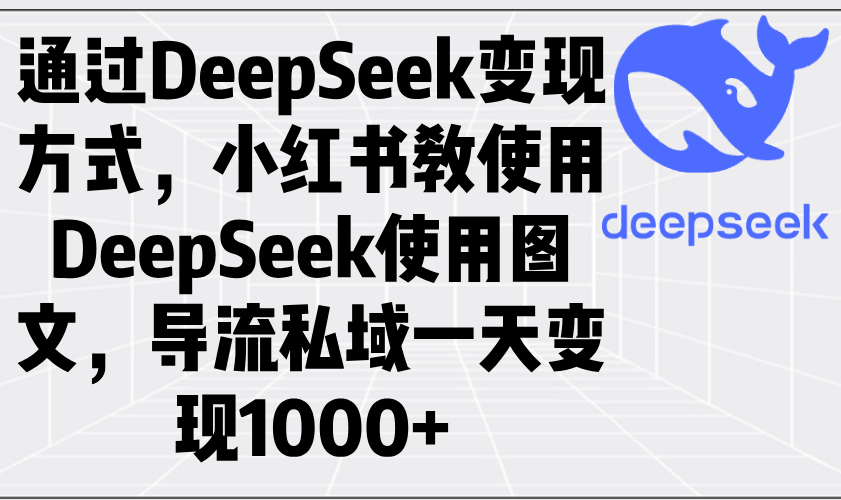 通过DeepSeek变现方式，小红书教使用DeepSeek图文，导流私域一天变现1000+-我爱自学网