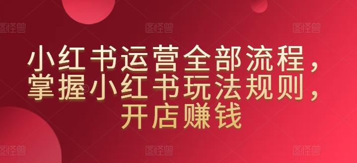 小红书运营全部流程，掌握小红书玩法规则，开店赚钱-我爱自学网