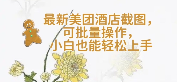 【轻云】最新美团酒店截图，可批量操作，小白也能轻松上手-我爱自学网