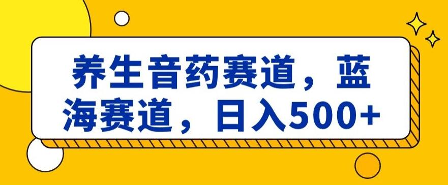 养生音药赛道，蓝海赛道，日入500+【揭秘】-我爱自学网