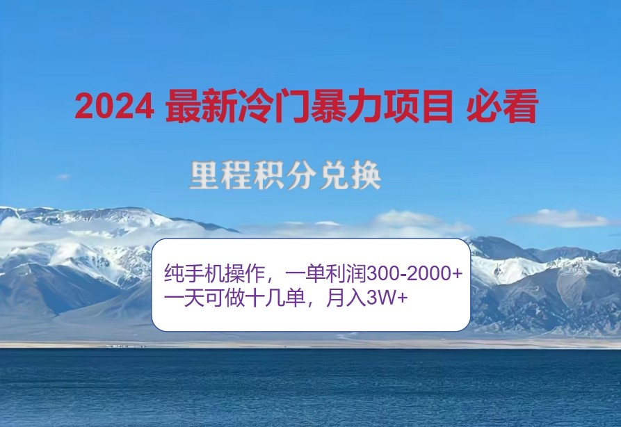 2024惊爆冷门暴利，里程积分最新玩法，高爆发期，一单300+—2000+-我爱自学网