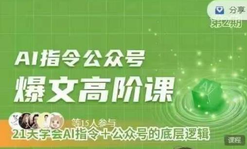 Ai指令公众号高阶课，学会ai指令+公众号的底层逻辑-我爱自学网