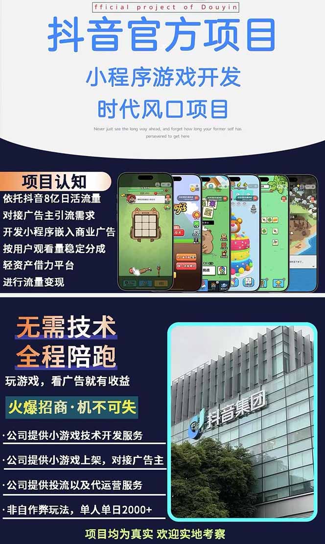 图片[1]-2025最热抖音官方项目 Ai时代风口项目小程序游戏开发 实测单个游戏日收…-我爱自学网