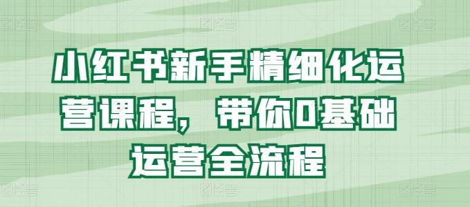 小红书新手精细化运营课程，带你0基础运营全流程-我爱自学网