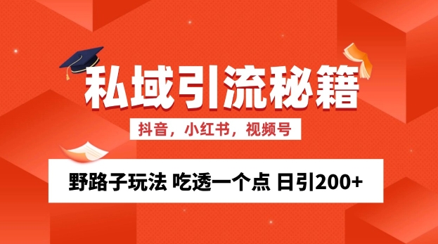 私域流量的精准化获客方法 野路子玩法 吃透一个点 日引200+ 【揭秘】-我爱自学网