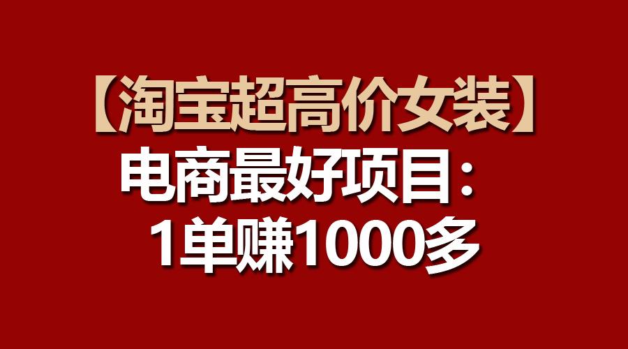 【淘宝超高价女装】电商最好项目：一单赚1000多-我爱自学网