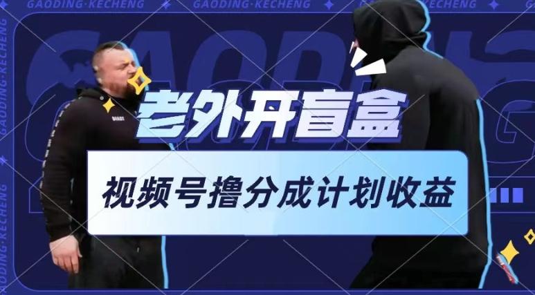 老外开盲盒视频，撸视频号分成计划收益，每天只需一小时，新手小白轻松上手【揭秘】-我爱自学网