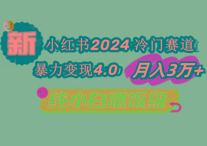 小红书2024冷门赛道 月入3万+ 暴力变现4.0 纯小白喂饭级-我爱自学网