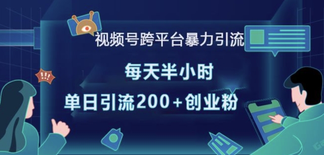 视频号跨平台暴力引流，每天半小时，单日引流200+精准创业粉-我爱自学网