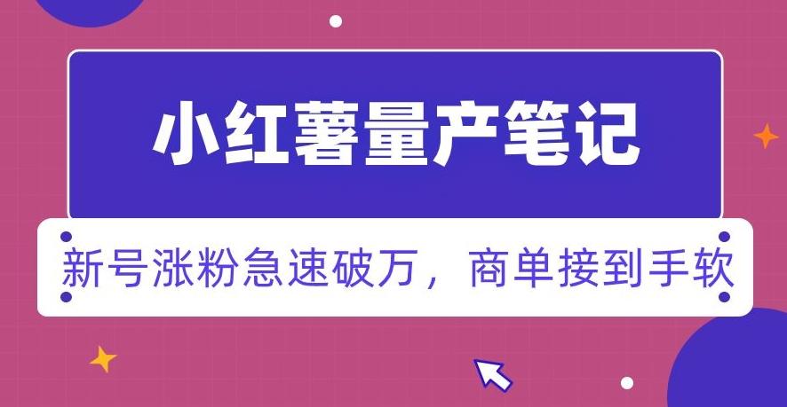 小红书量产笔记，一分种一条笔记，新号涨粉急速破万，新黑马赛道，商单接到手软【揭秘】-我爱自学网
