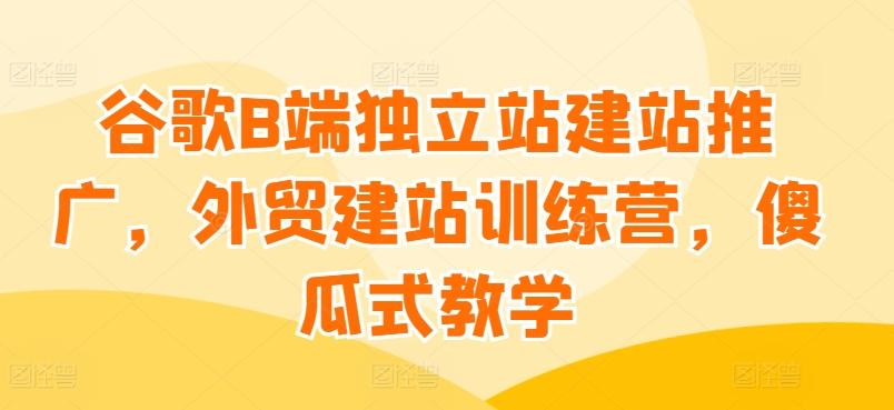 谷歌B端独立站建站推广，外贸建站训练营，傻瓜式教学-我爱自学网