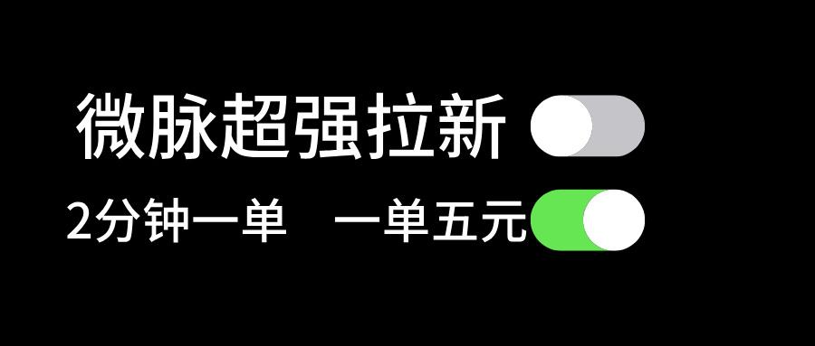 微脉超强拉新， 两分钟1单， 一单利润5块，适合小白-我爱自学网