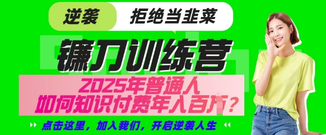【网创项目终点站-镰刀训练营超级IP合伙人】25年普通人如何通过知识付费实现逆袭【揭秘】-我爱自学网