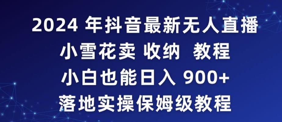 2024年抖音最新无人直播小雪花卖收纳教程，小白也能日入900+落地实操保姆级教程【揭秘】-我爱自学网