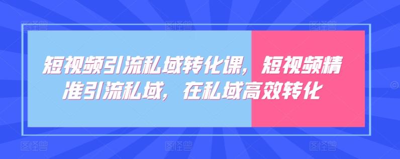 短视频引流私域转化课，短视频精准引流私域，在私域高效转化-我爱自学网