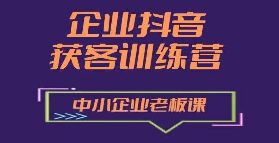 企业抖音营销获客增长训练营，中小企业老板必修课-我爱自学网