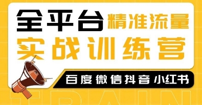 全平台精准流量实战训练营，百度微信抖音小红书SEO引流教程-我爱自学网