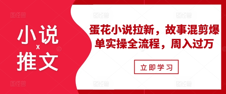 小说推文之蛋花小说拉新，故事混剪爆单实操全流程，周入过万-我爱自学网