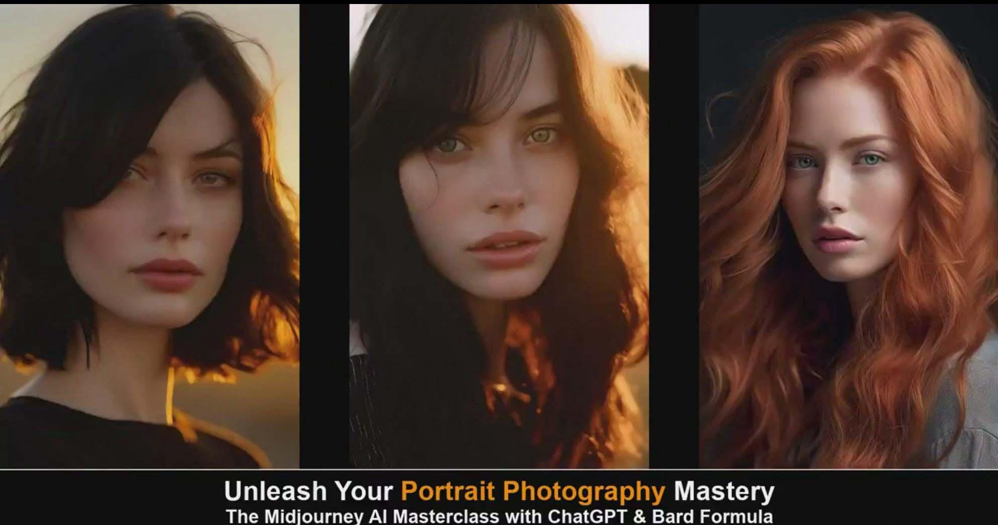 图片[3]-(9312期)Midjourney v5 ChatGPT 和 Bard AI人工智能人像摄影大师班-15节-中英字幕-我爱自学网
