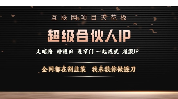 互联网项目天花板，超级合伙人IP，全网都在割韭菜，我来教你做镰刀【仅揭秘】-我爱自学网