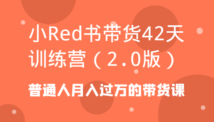 小Red书带货42天训练营(2.0版)普通人月入过万的带货课-我爱自学网