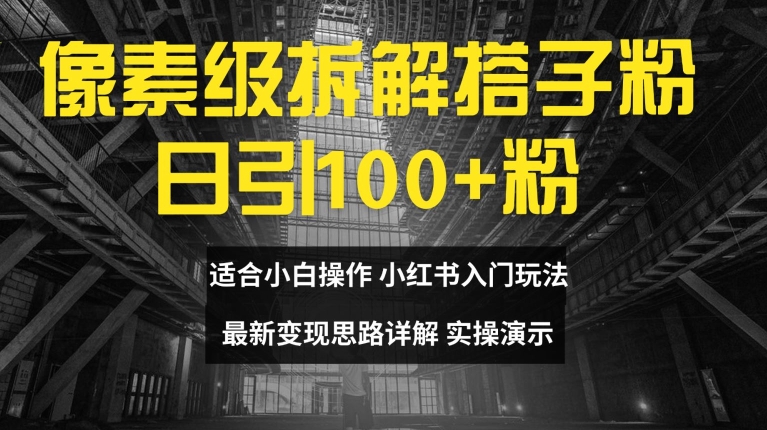 像素级拆解搭子粉，日引100+，小白看完可上手，最新变现思路详解【揭秘】-我爱自学网