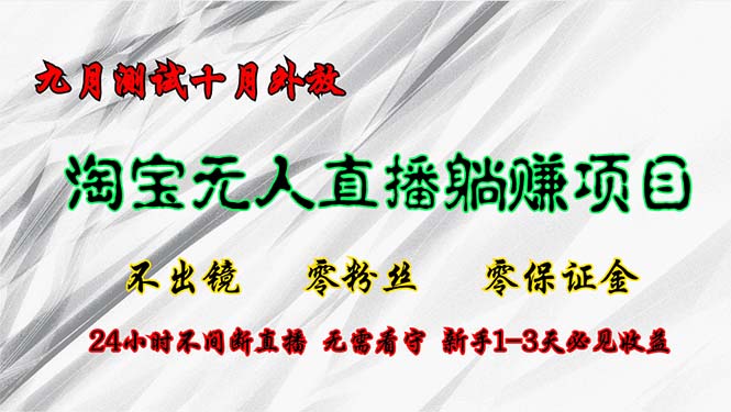 淘宝无人直播最新玩法，九月测试十月外放，不出镜零粉丝零保证金，24小…-我爱自学网