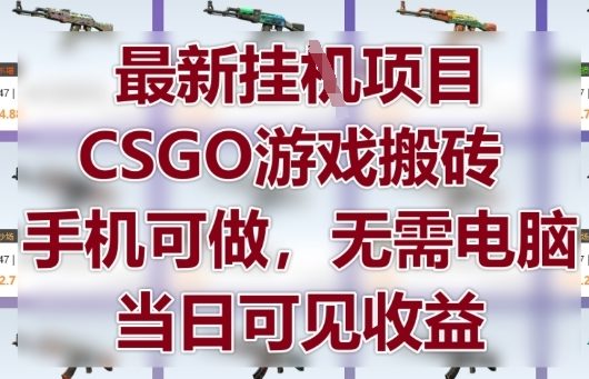 最新挂G项目，CSGO游戏搬砖，手机可做，无需电脑，当日见收益【揭秘】-我爱自学网