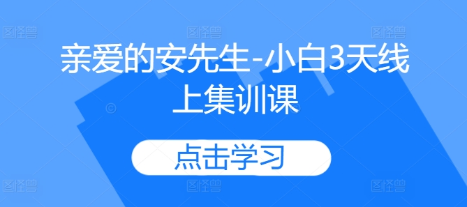 亲爱的安先生-小白3天线上集训课-我爱自学网