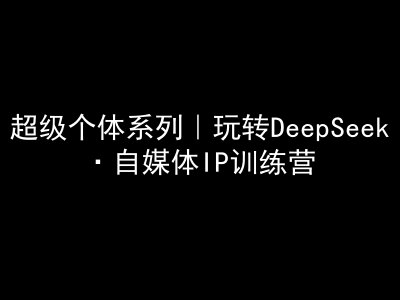 超级个体系列，玩转DeepSeek·自媒体IP训练营，deepseek教程-我爱自学网